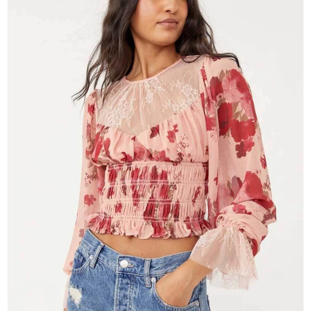 Free People NWT Daphne Blouse in Romantic Combo Size S